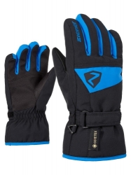 Detské lyžiarske rukavice Ziener LAGO GTX, čierna/modrá