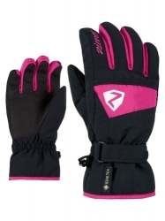 Detské lyžiarske rukavice Ziener LAGO GTX, čierna/ružová